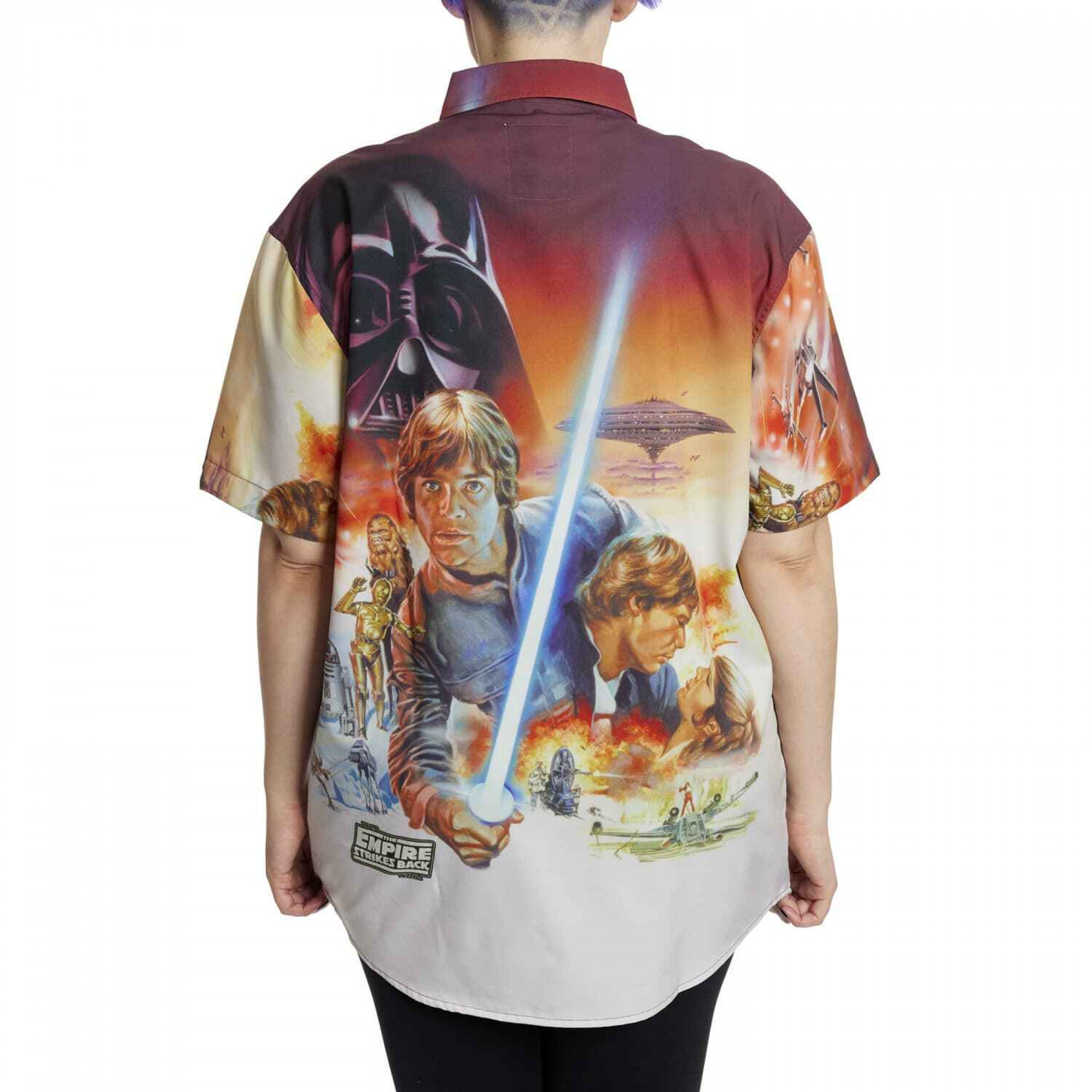 Star Wars Empire Strikes Back Poster Camp Shirt By Loungefly